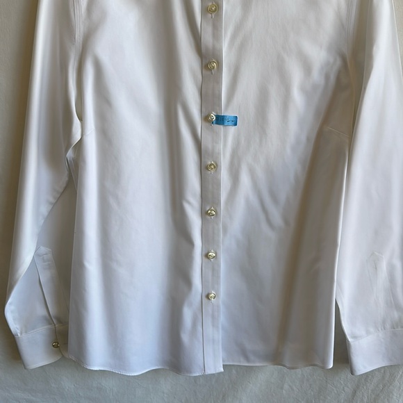 Lands’ End white no iron pinpoint Oxford button-down shirt, size 10 - Picture 3 of 6